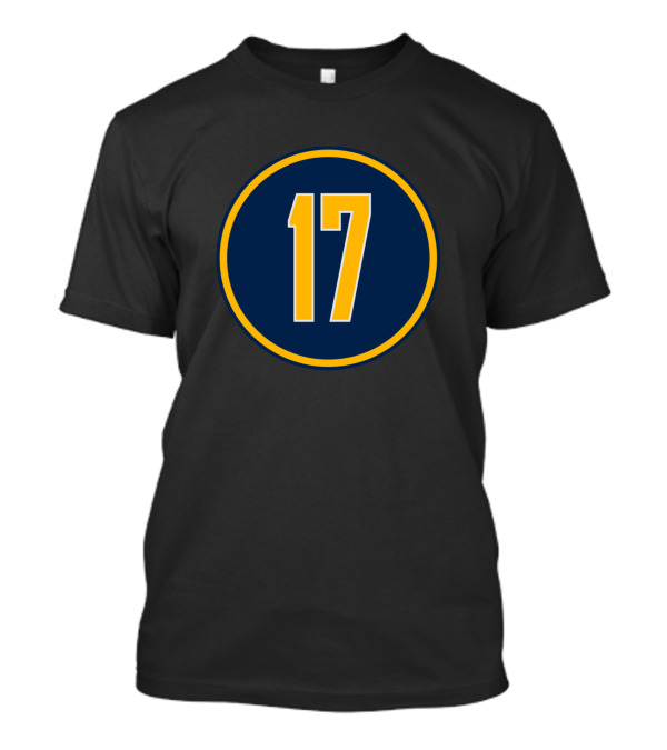 Chris Mullin 17 Indiana Pacers Retro Circle Blue Yellow T-Shirt