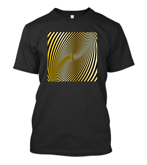 Circular Optical Yellow Spiral Illusion T-Shirt