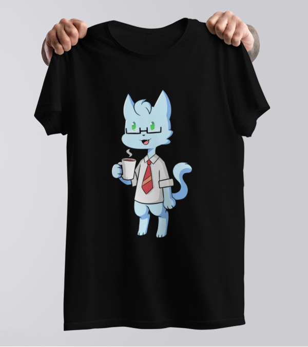 Coffee Cat Business Attire With Glasses T-Shirt