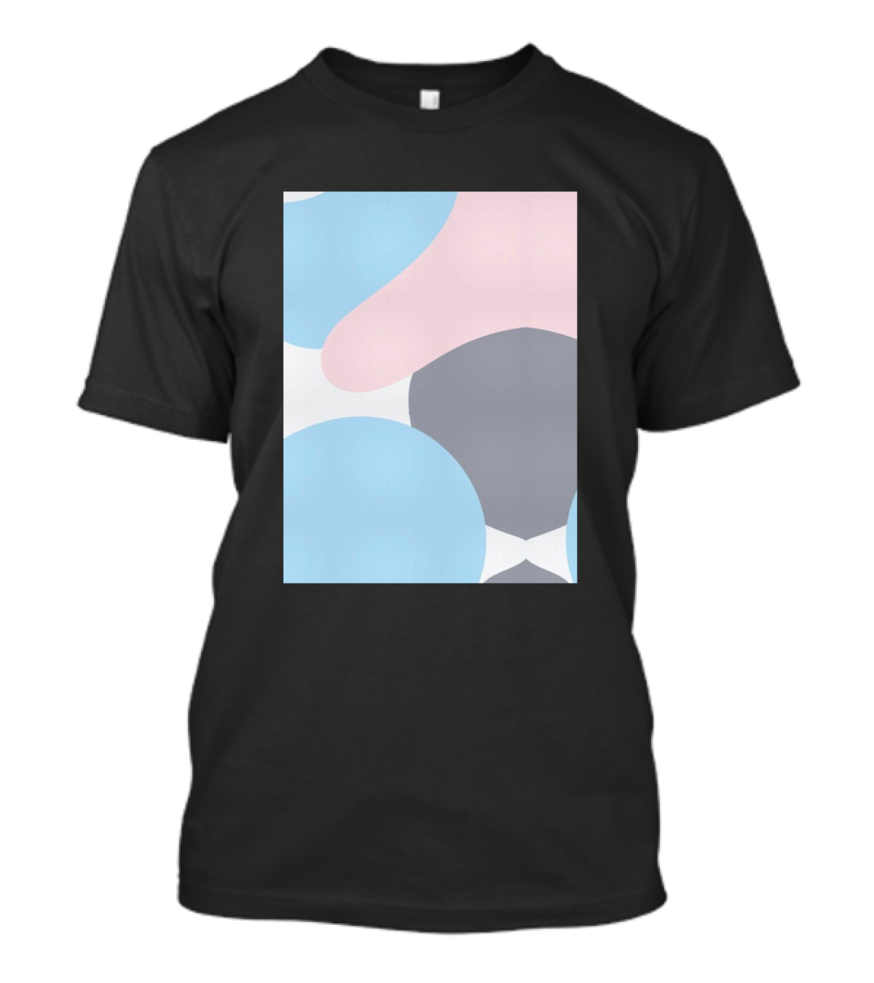 Colorful Painting Abstract Blue Pink Gray Shapes T-Shirt
