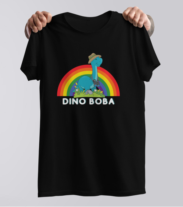 Dino Boba Brontosaur Rainbow Adventure T-Shirt
