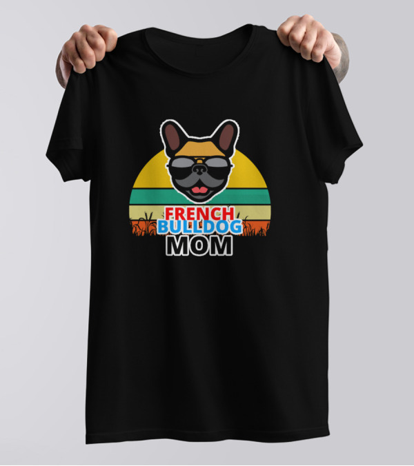 French Bulldog Mom Vintage Sunset T-Shirt