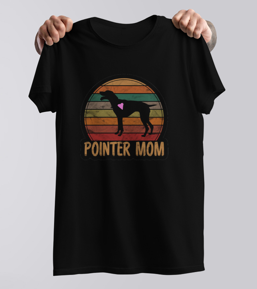 Pointer Mom Vintage Silhouette With Heart T-Shirt