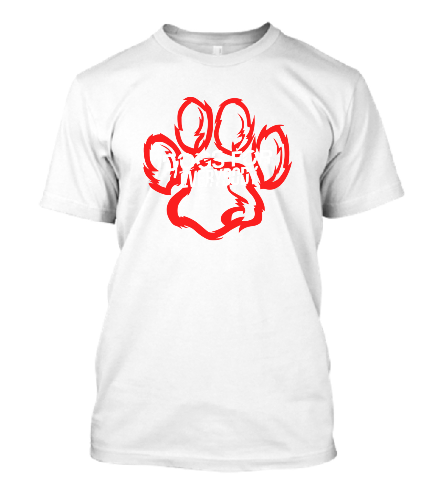 Dogs For Everybody Red Paw Prints T-Shirt