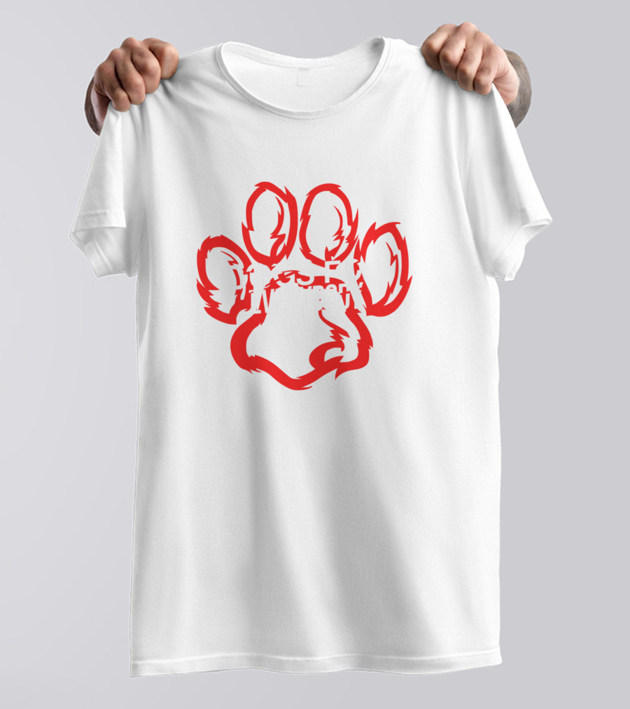 Dogs For Everybody Red Paw Prints T-Shirt