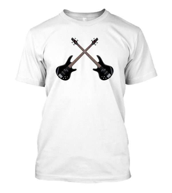 Double Guitar Bass Crossed Strings T-Shirt