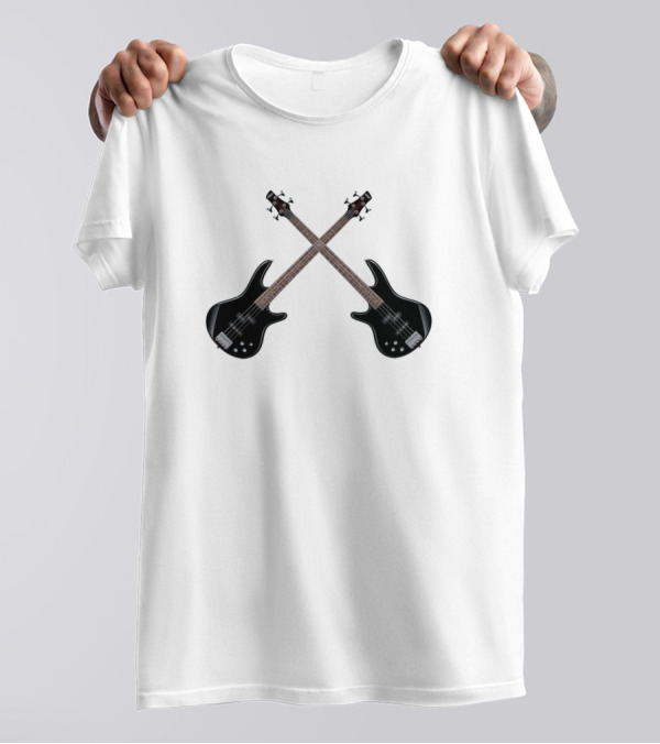 Double Guitar Bass Crossed Strings T-Shirt
