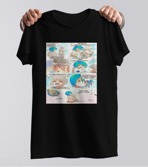 Whuaarrr Earth-Chan Comic With Anime Character Expressions And Conversations T-Shirt