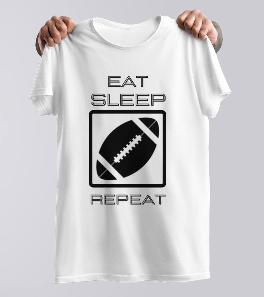 Eat Sleep Football Repeat American Football Fan Lifestyle Cycle T-Shirt
