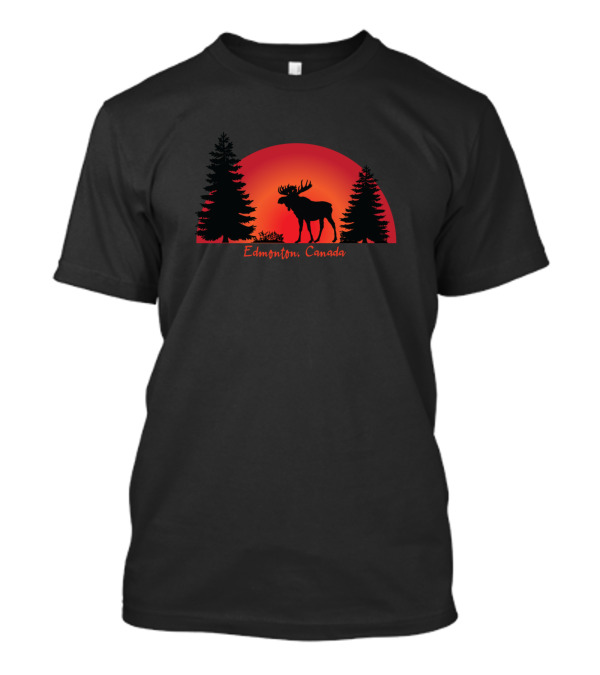 Edmonton Canada Sunset Moose T-Shirt