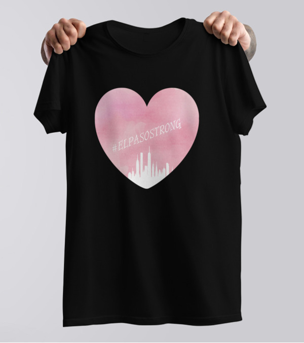 ElPasoStrong Pink Heart With City Skyline T-Shirt