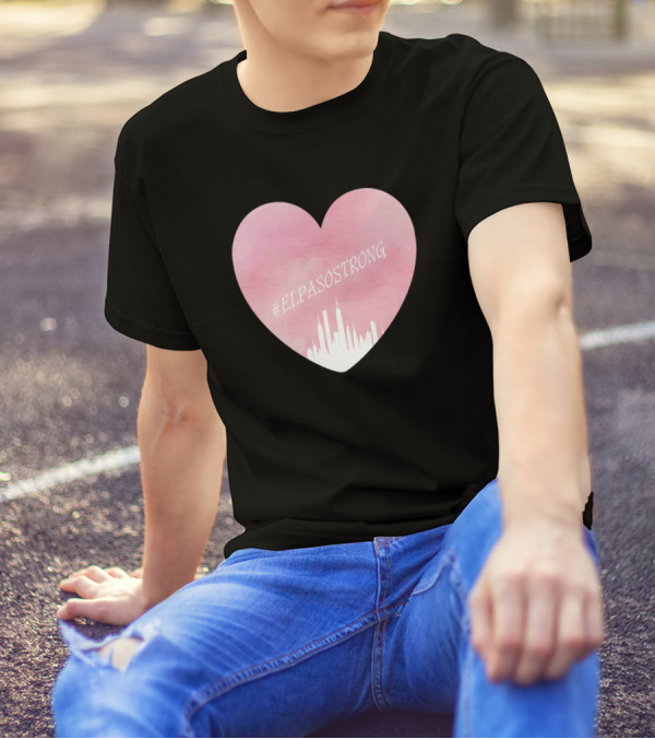 ElPasoStrong Pink Heart With City Skyline T-Shirt