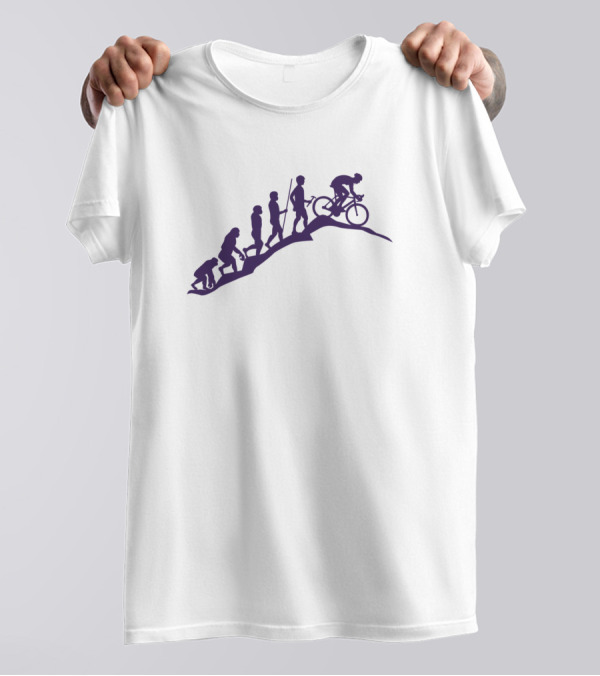 Human Evolution To Mountain Cyclist Bike Journey T-Shirt