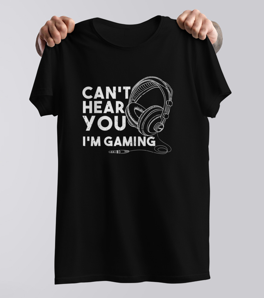 Can't Hear You I'm Gaming Funny Distressed Vintage Video Game T-Shirt
