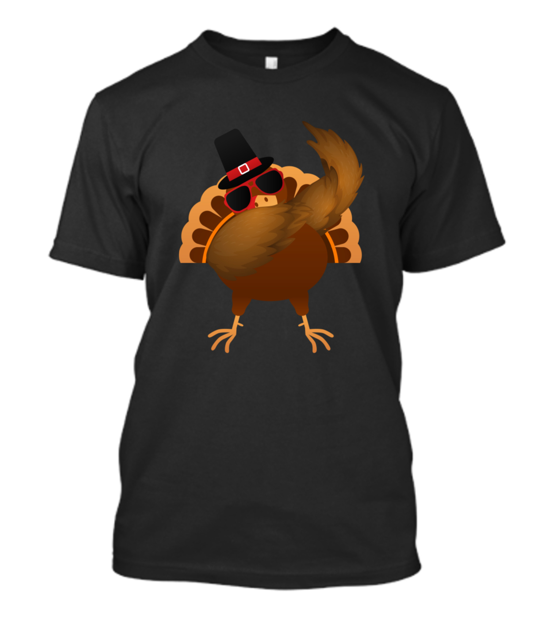 Funny Thanksgiving Turkey Dabbing With Hat And Sunglasses T-Shirt