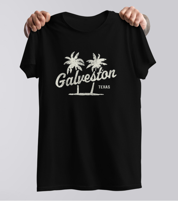 Galveston Texas Vintage 70s Style Palm Trees Retro Look T-Shirt