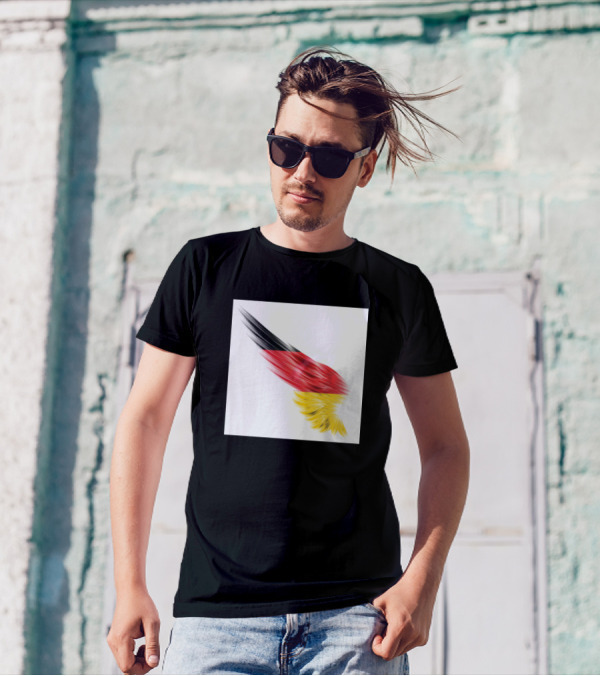 Gerrmany Black Red Yellow German Flag Brushstroke Wing T-Shirt