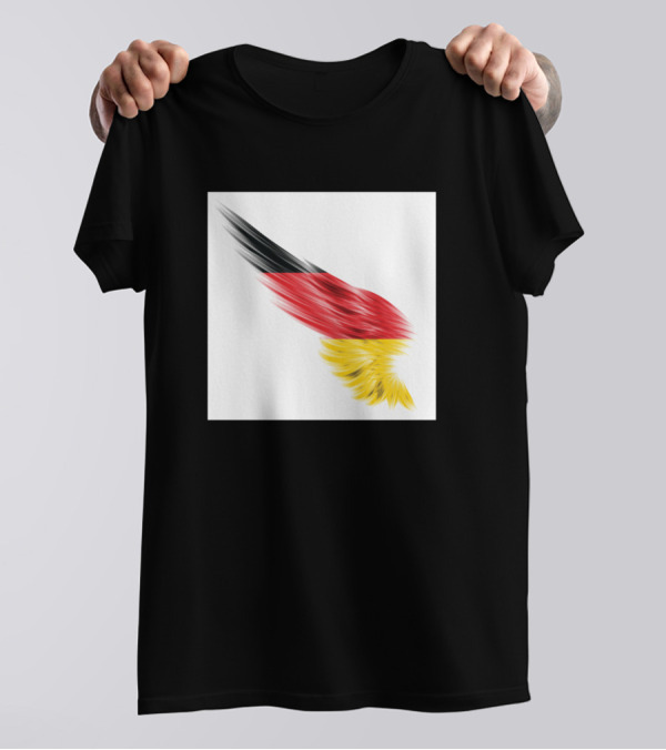 Gerrmany Black Red Yellow German Flag Brushstroke Wing T-Shirt