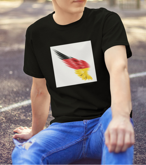 Gerrmany Black Red Yellow German Flag Brushstroke Wing T-Shirt