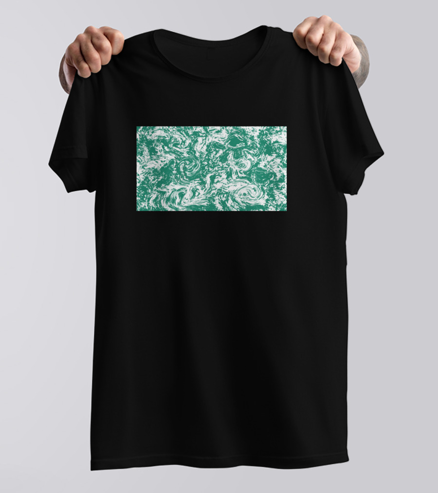 Marble Swirl Green White T-Shirt