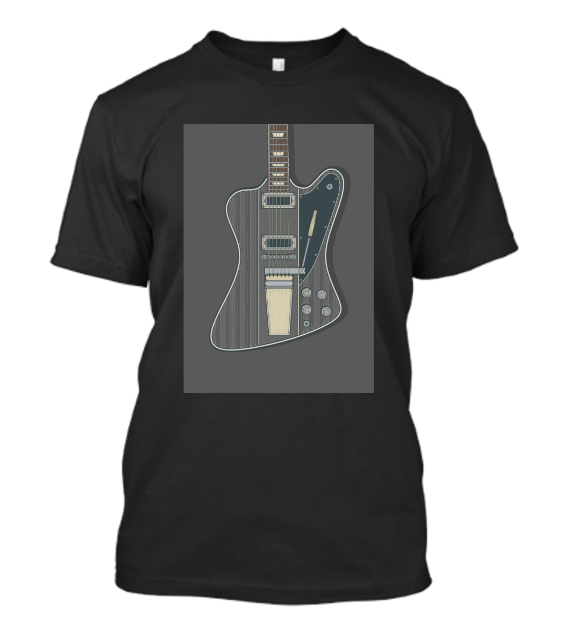 Grey Stylish Rock Guitar Retro Vibe Electric Instrument T-Shirt