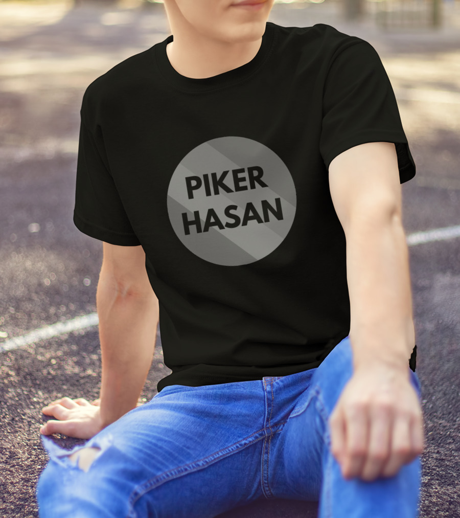 Piker Hasan Hasanabi Logo Black Text Circle T-Shirt