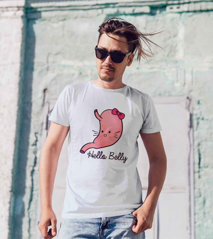 Hello Belly Cute Stomach With Bow Charming Appreciation T-Shirt