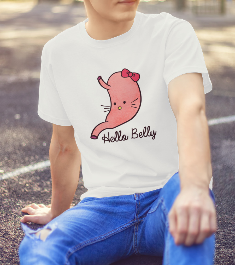 Hello Belly Cute Stomach With Bow Charming Appreciation T-Shirt