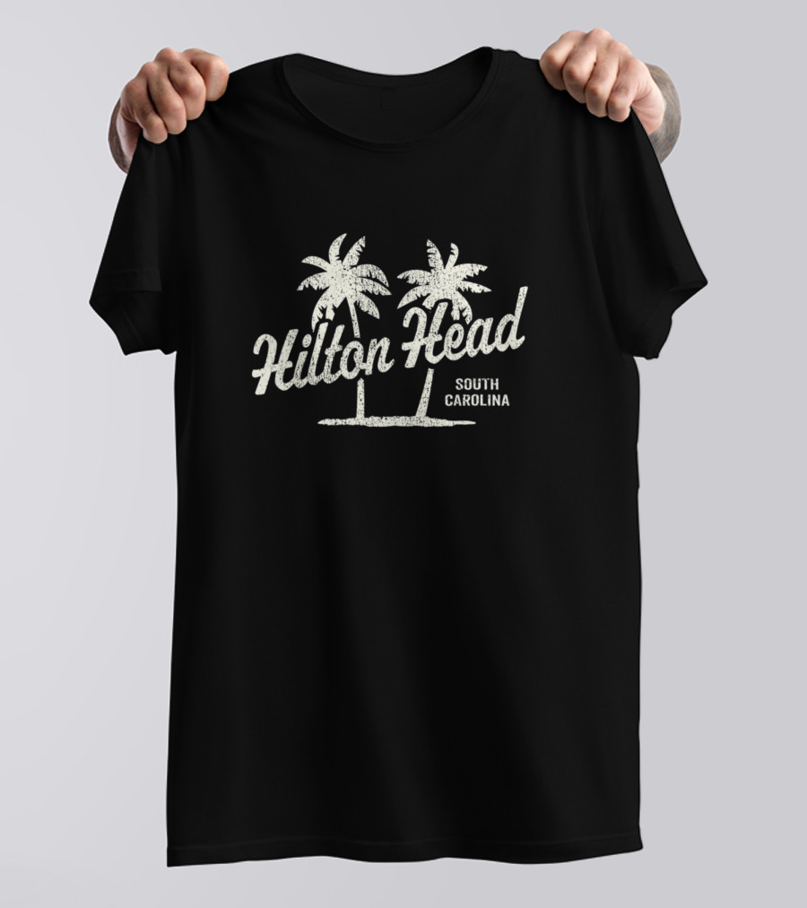 Hilton Head Island South Carolina Vintage 70s Palm Trees T-Shirt