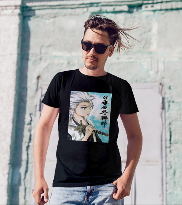 Hitsugaya Toshiro Bleach Manga Character Japanese Kanji Blue Sky T-Shirt