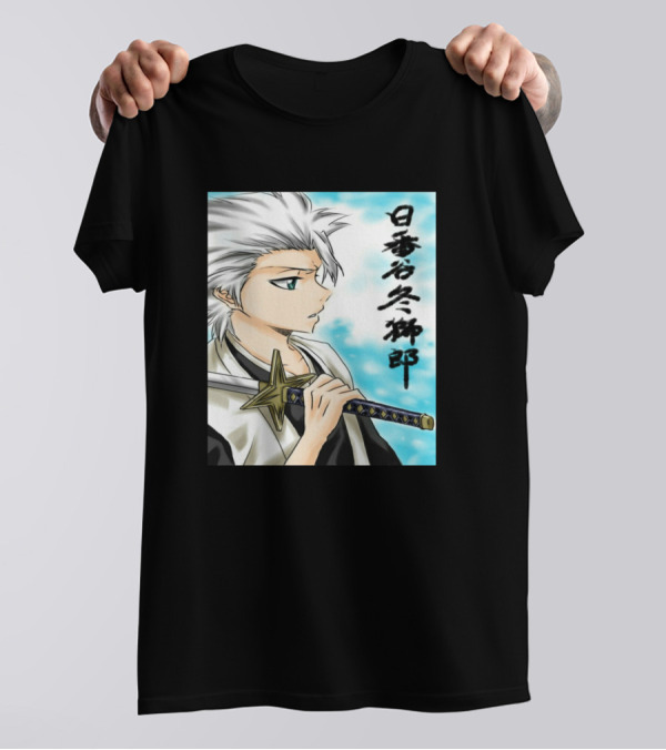 Hitsugaya Toshiro Bleach Manga Character Japanese Kanji Blue Sky T-Shirt