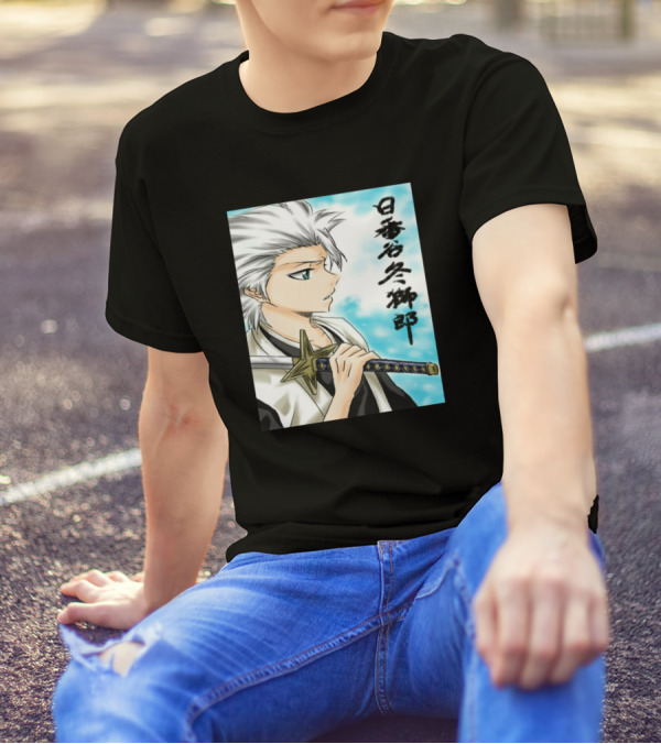 Hitsugaya Toshiro Bleach Manga Character Japanese Kanji Blue Sky T-Shirt