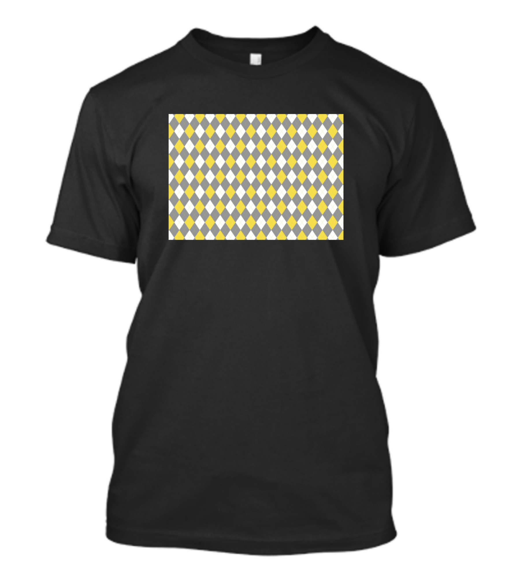 Illuminating Argyle Pattern In Yellow And Gray T-Shirt