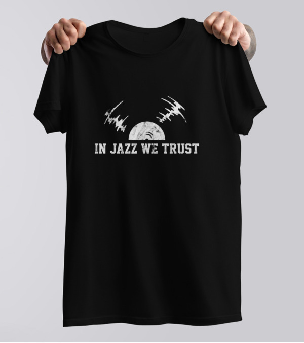 In Jazz We Trust Vinyl Record Soundwave Circle T-Shirt