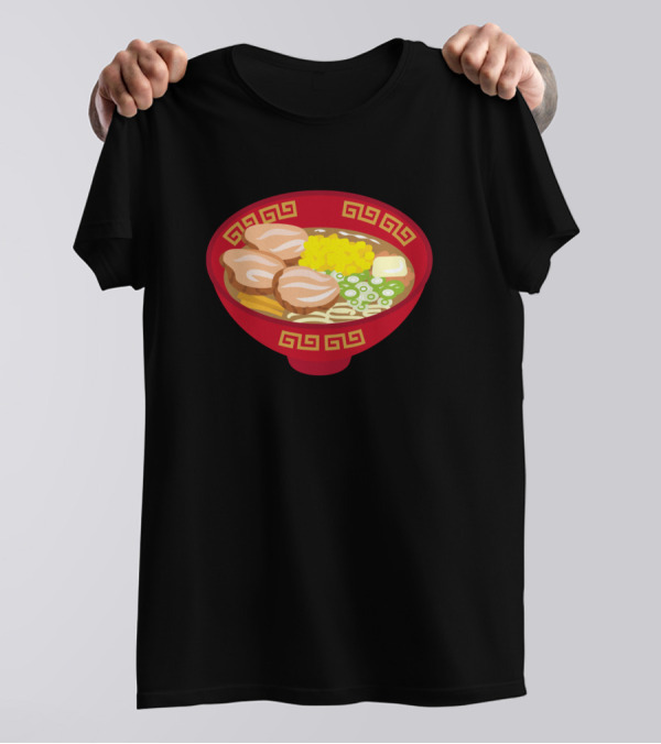 Japanese Ramen Noodles Bowl Red T-Shirt