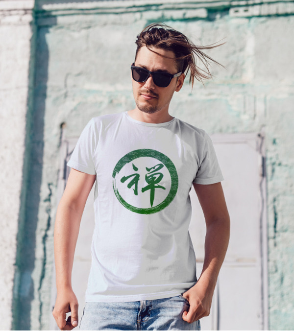 Japanese Symbol Zen Circle Green T-Shirt