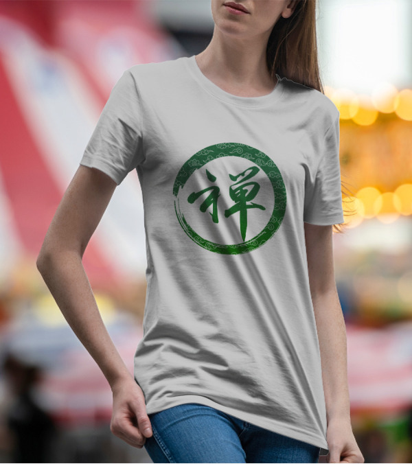 Japanese Symbol Zen Circle Green T-Shirt