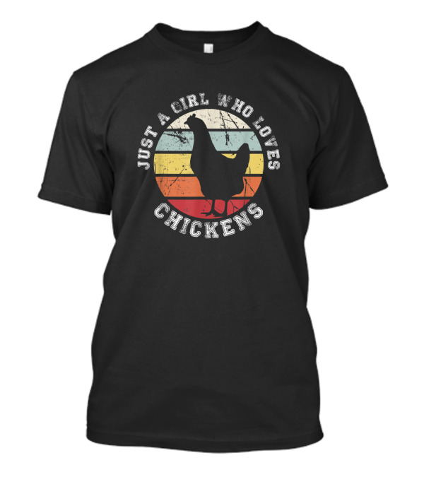Just A Girl Who Loves Chickens Vintage Sunset T-Shirt