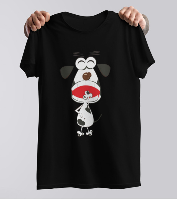 Life Is More Beautiful With Cartoon Style Dog T-Shirt