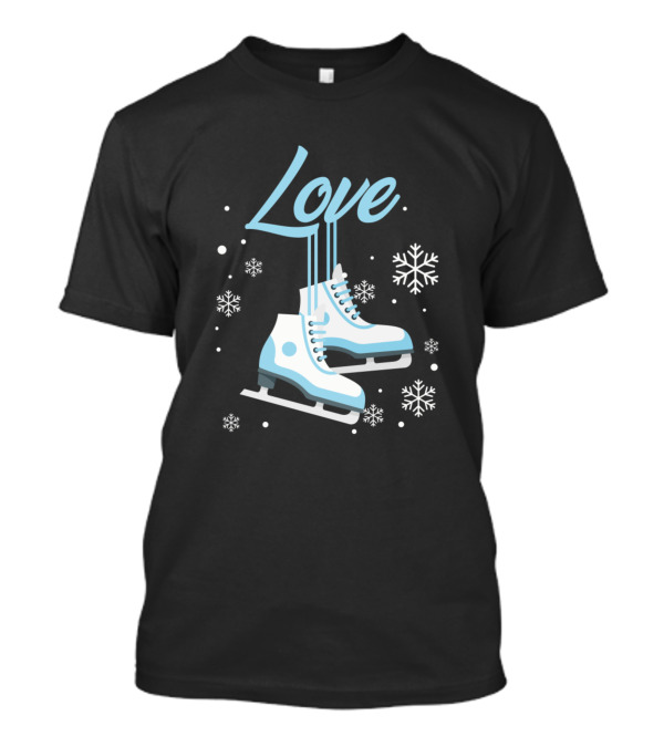 Love Winter Sports Ice Skating Snowflakes T-Shirt