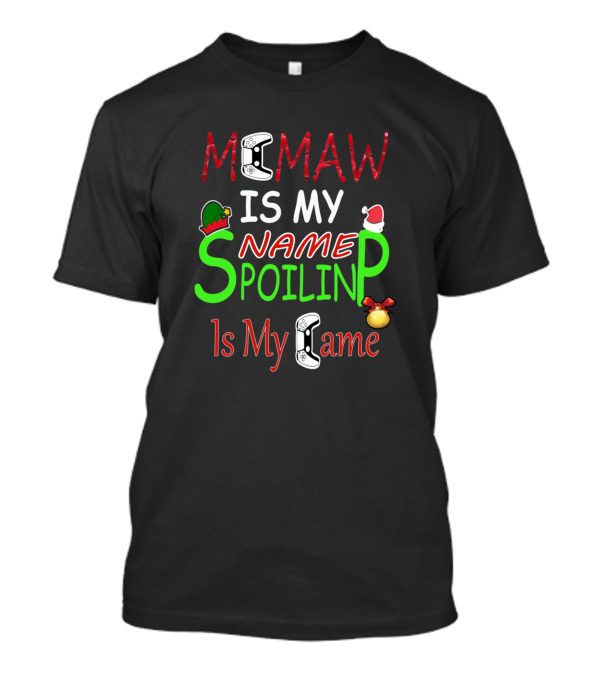 Memaw Is My Name Spoiling Is My Game Christmas Gaming Controller T-Shirt