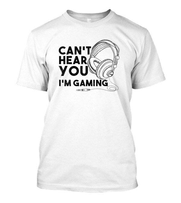 Can't Hear You I'm Gaming Mens Funny Distressed Vintage Video Game T-Shirt