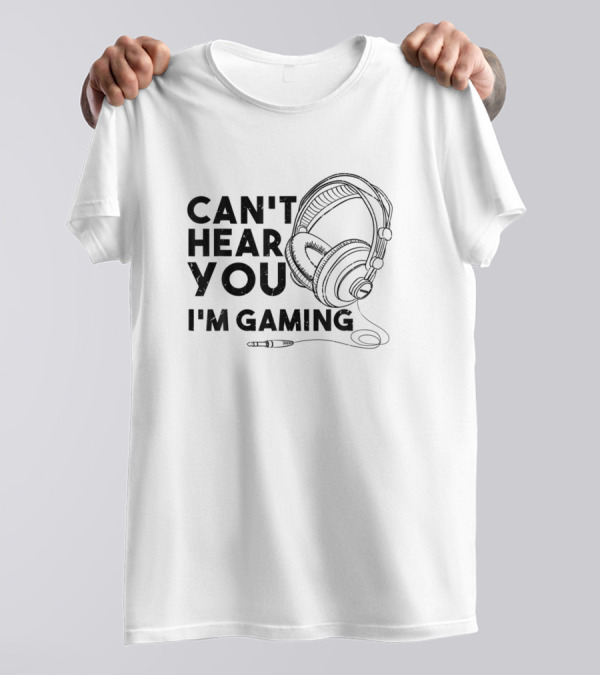Can't Hear You I'm Gaming Mens Funny Distressed Vintage Video Game T-Shirt