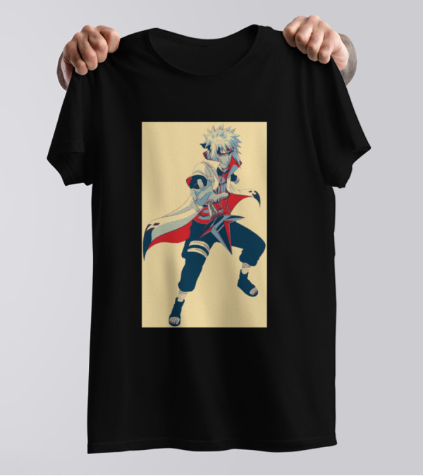 Minato Namikaze Anime Kunai Action Pose T-Shirt