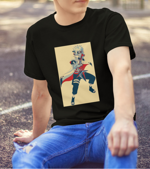 Minato Namikaze Anime Kunai Action Pose T-Shirt