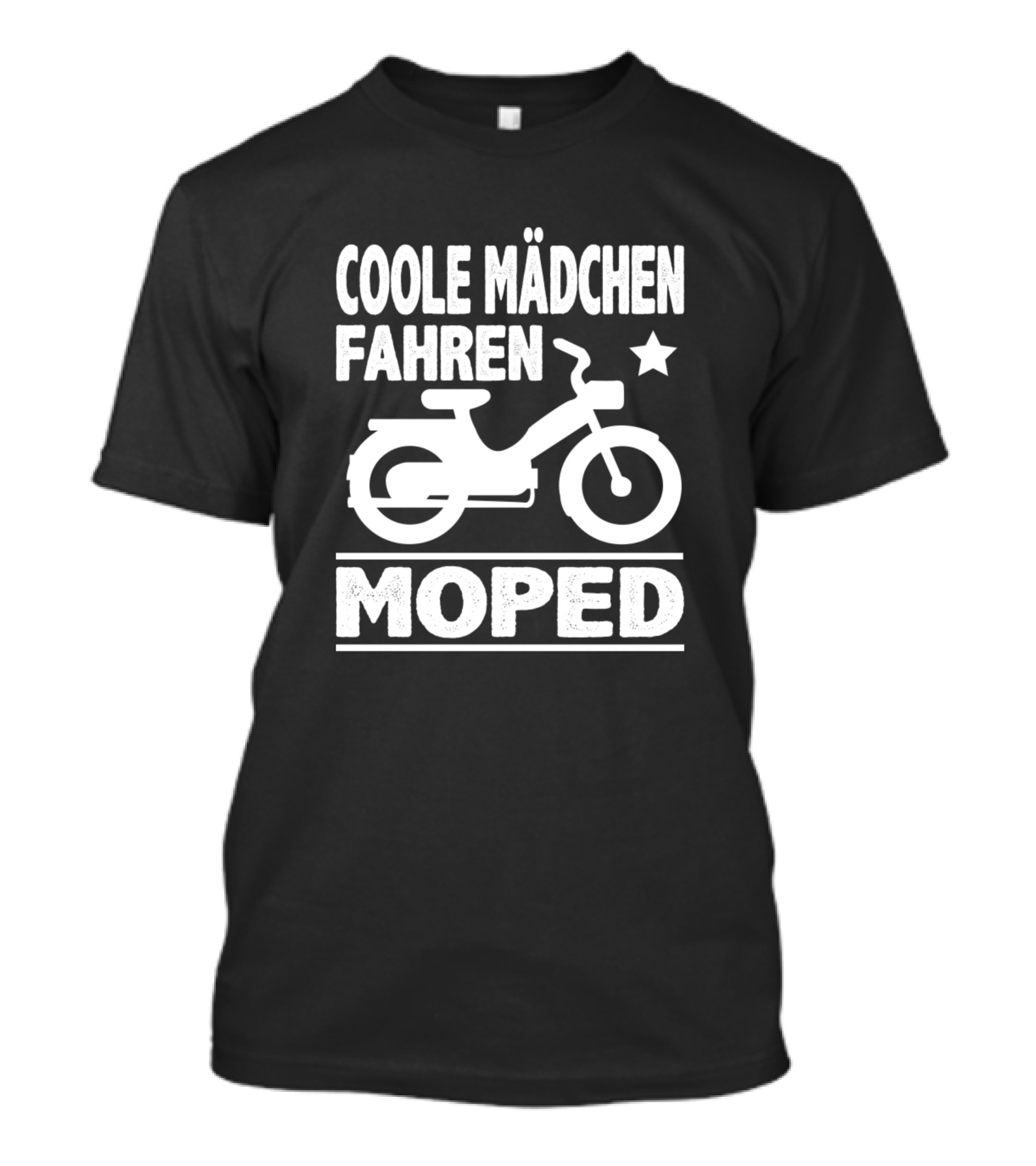 Coole Mädchen Fahren Moped Mofa Roller Zweirad Mokick Biker Gesc T-Shirt