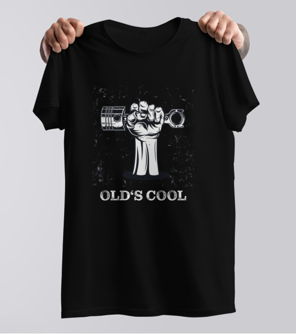 Old's Cool Motorcycle Motorbike Motocross Dirt Bike Piston Fist Retro T-Shirt