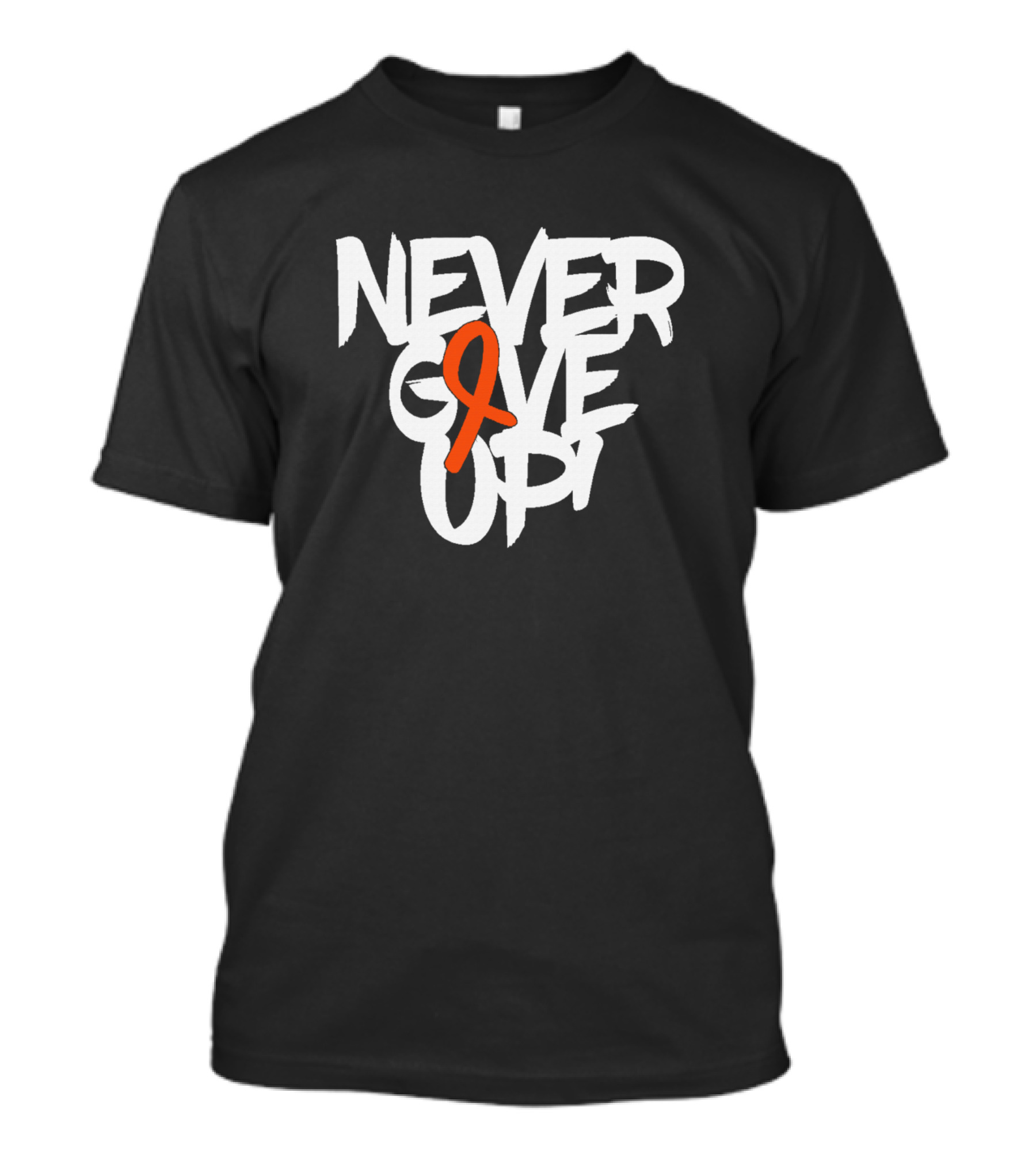Never Give Up Multiple Sclerosis Awareness Ribbon T-Shirt