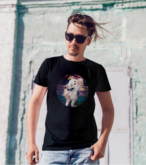 Paimon Genshin Impact Cute Character With Sunset Background T-Shirt