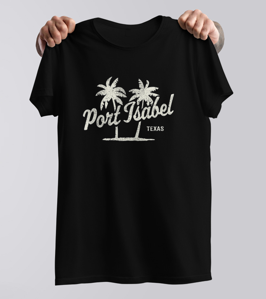 Port Isabel Texas Vintage 70S Palm Trees T-Shirt